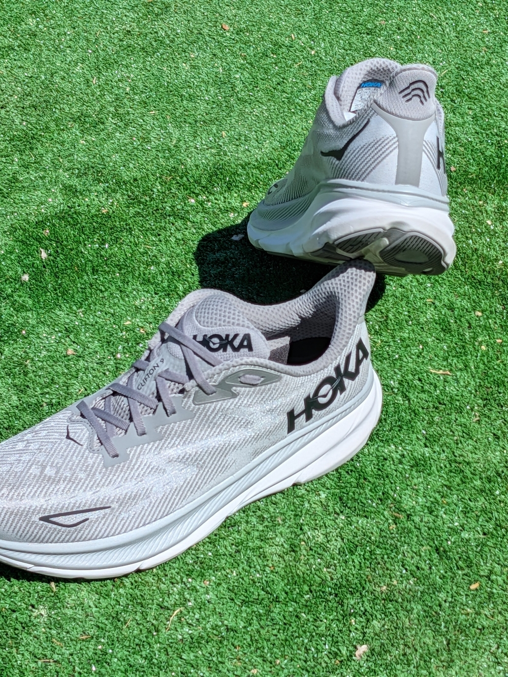 Hoka One Clifton 9 Mens Size 15 Gray Harbor Mist Running Shoes 1127895 VGC